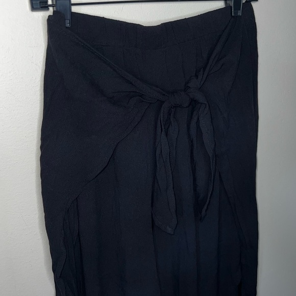 White House Black Market Tie-Front Wrap Beach/Swim Pants Black with Leg Slit Sm - Picture 15 of 15